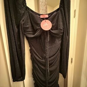 Lily Rose Black Sparkle Dress